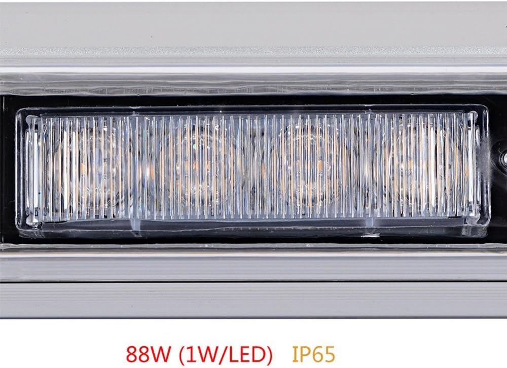 120 см 88 LED 88W мощна аварийна диодна сигнална лампа блиц 12-24V 15 режима на работа жълта оранжева светлина E-Mark Е9 за пътна помощ платформа снегорин багер и др.