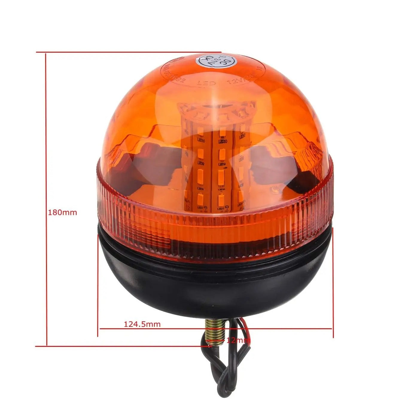 LED Аварийна Сигнална Лампа Маяк Буркан Оранжева Жълта 12V - 24V за трактори комбайни репатраци снегорини аварийни автомобили и др. Е-Mark E9