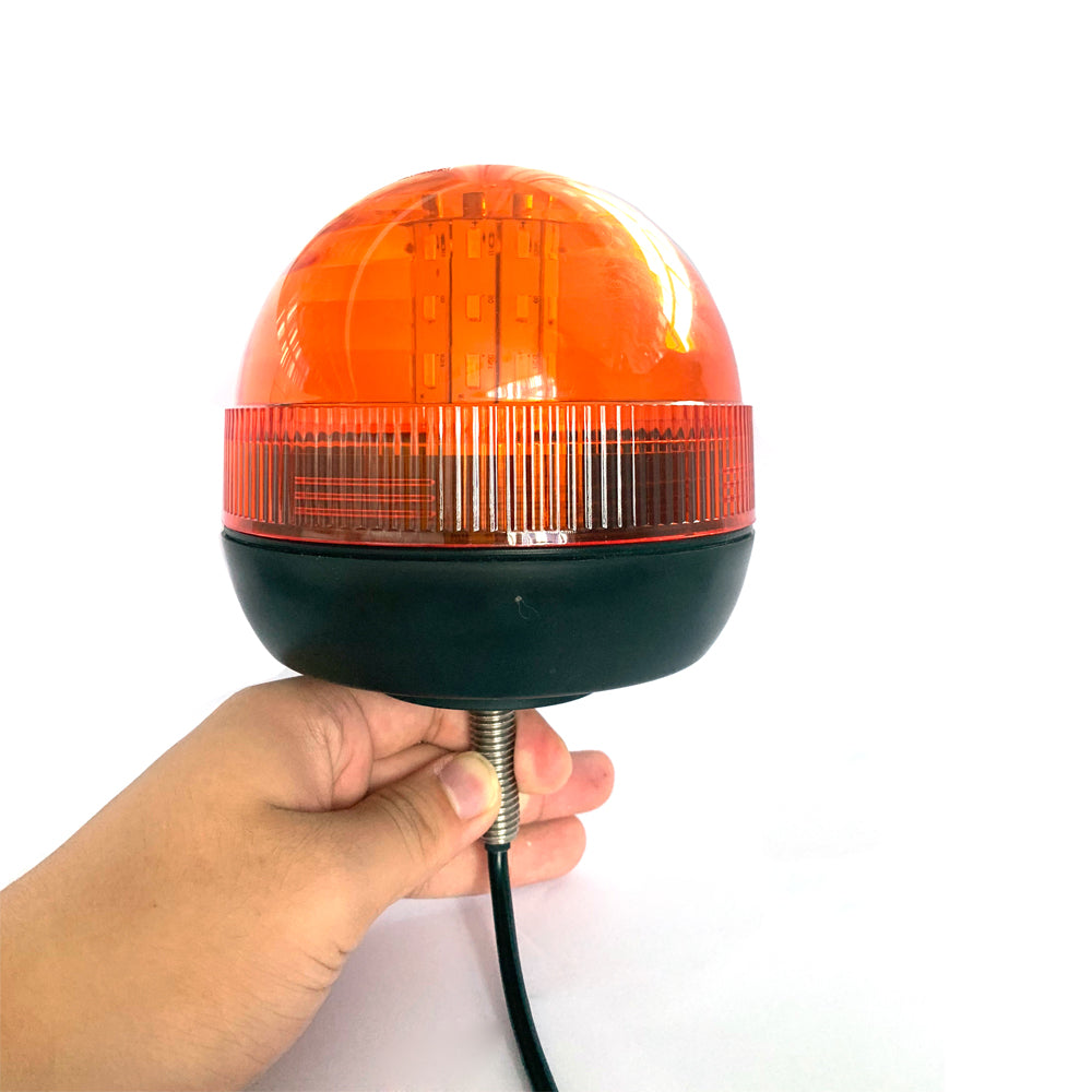 LED Аварийна Сигнална Лампа Маяк Буркан Оранжева Жълта 12V - 24V за трактори комбайни репатраци снегорини аварийни автомобили и др. Е-Mark E9