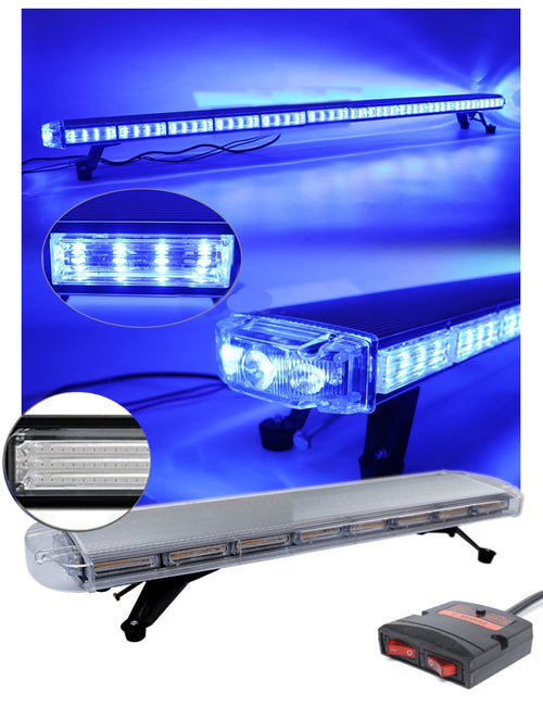 12V 24V LED Диодна Мощна Синя Аварийна Сигнална Лампа Буркан 97.5 см 10 режина За Пътна Помощ Платформа Снегорин и др.