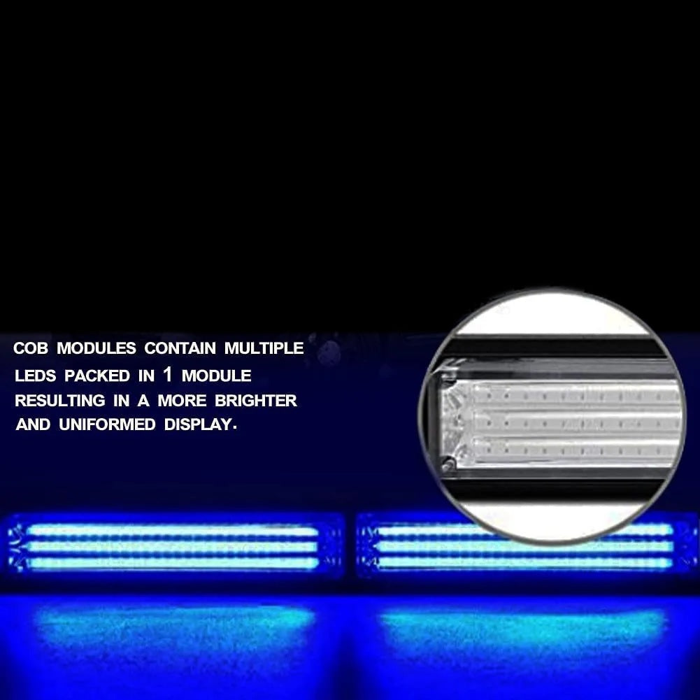 12V 24V LED Диодна Мощна Синя Аварийна Сигнална Лампа Буркан 97.5 см 10 режина За Пътна Помощ Платформа Снегорин и др.