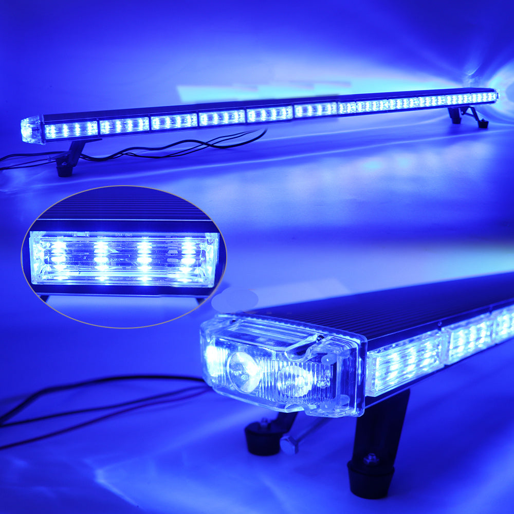 12V 24V LED Диодна Мощна Синя Аварийна Сигнална Лампа Буркан 97.5 см 10 режина За Пътна Помощ Платформа Снегорин и др.