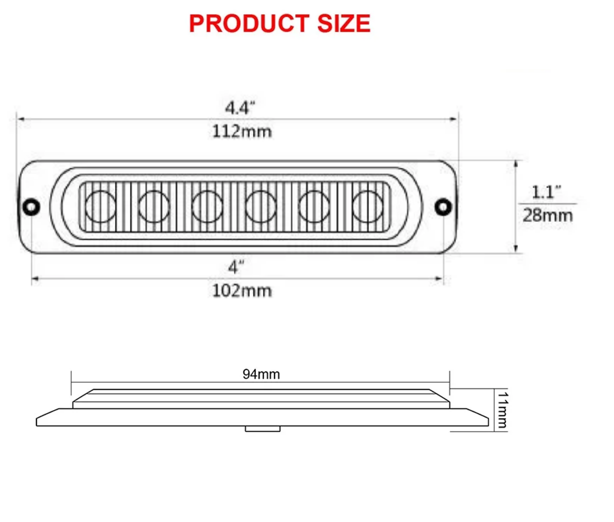LED  Диоден 12-24V Габарит Маркер Токос за камион бус ван каравана платформа кемпер червен 112 x 28mm