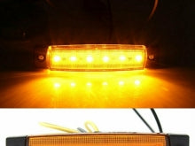 Светодиоден Маркер, габарит, токос, рибки, рибка, светлина със 6 LED за камион, бус, ван, ремарке, каравана, платформа, 12 - 24V оранжев
