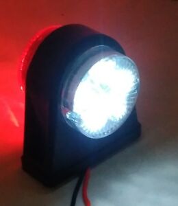 Комплект от 2 броя -12-V24V LED Гумени Диодени Странични Маркери Рогчета Светлини За Камион Ремарке Платформа Червено-Бяло