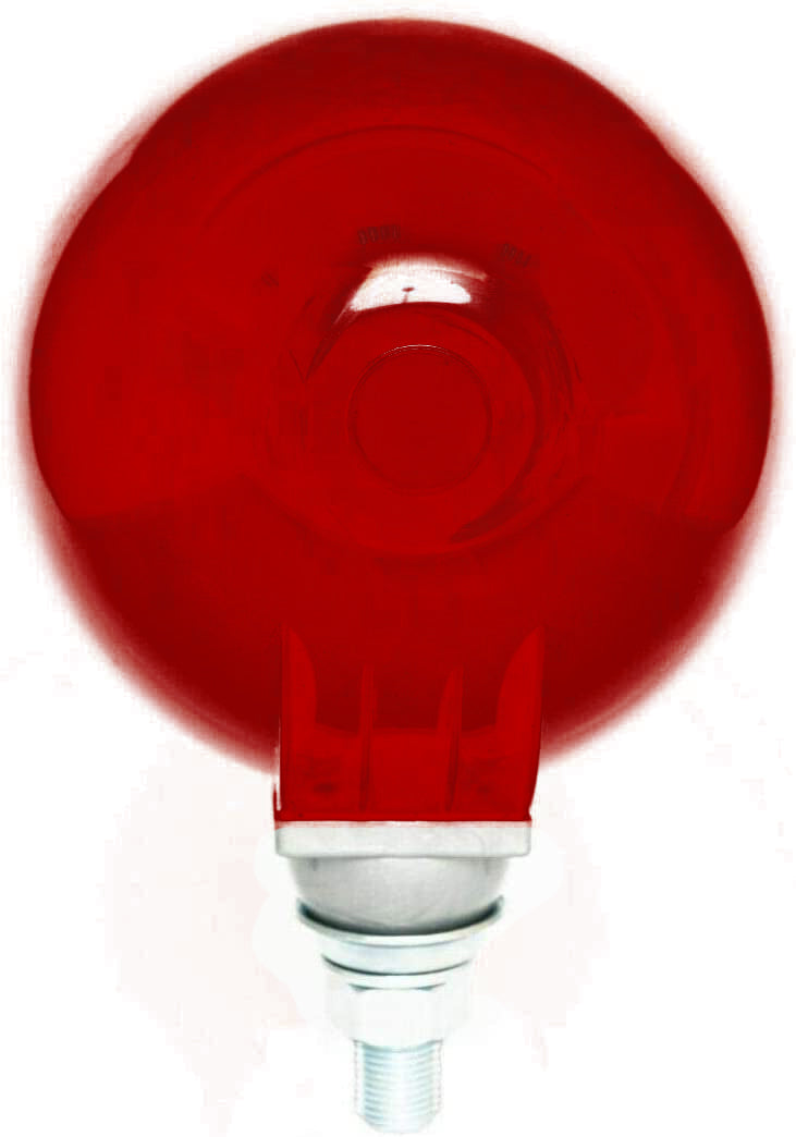 Фар, Халоген, Универсален, Кръгъл, Червен Корпус, Метал и Стъкло, Ø12см,