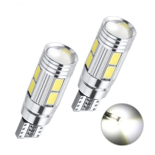 Led Крушки За Габарит, Т10 W5W LED 10 SMD, Canbus, 12V, Бяла Светлина