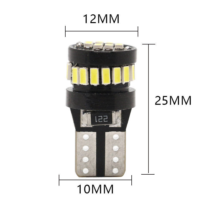 LED  Диодни Крушки За Габарит, Т10 W5W, 24 SMD, 12V, Бяла Светлина, Canbus - Error free , Без грешки