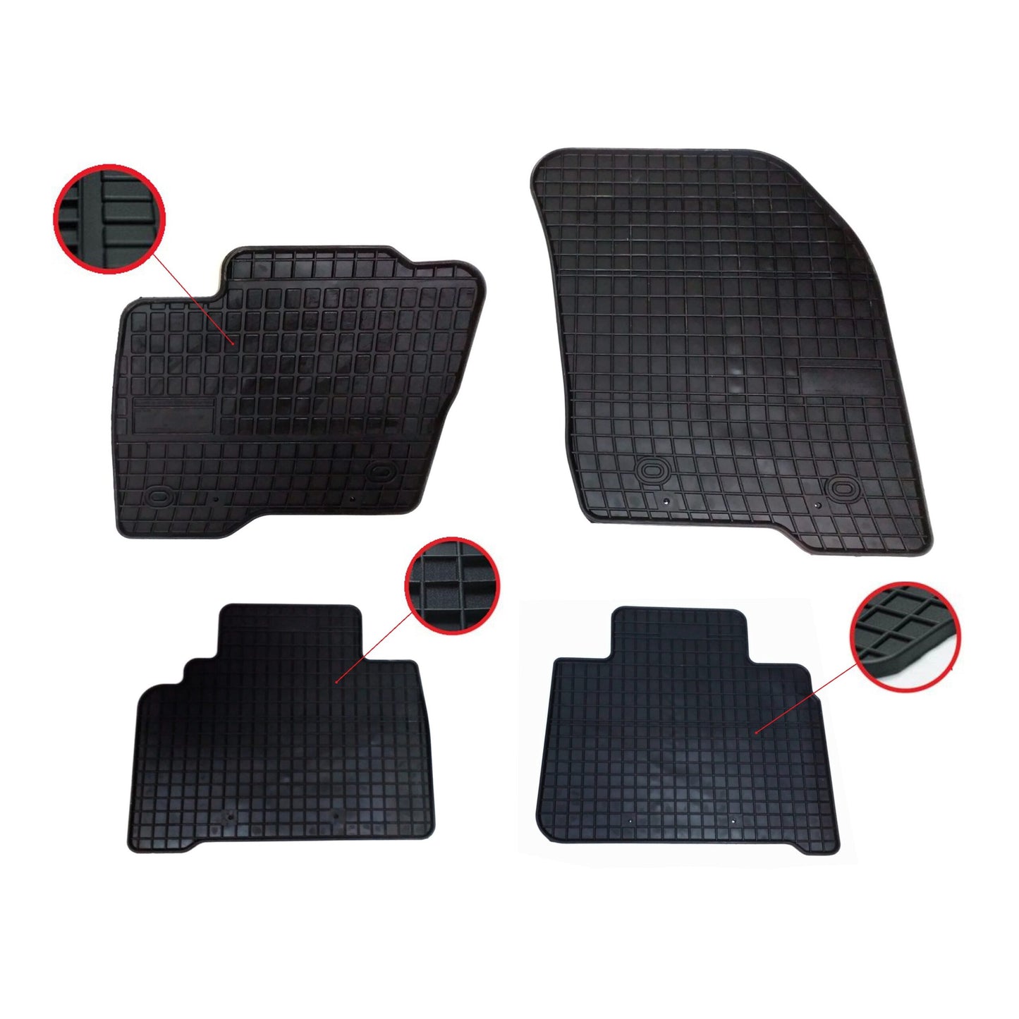 Комплект висококачествени гумени стелки за Форд Ford S-Max 2 2015+