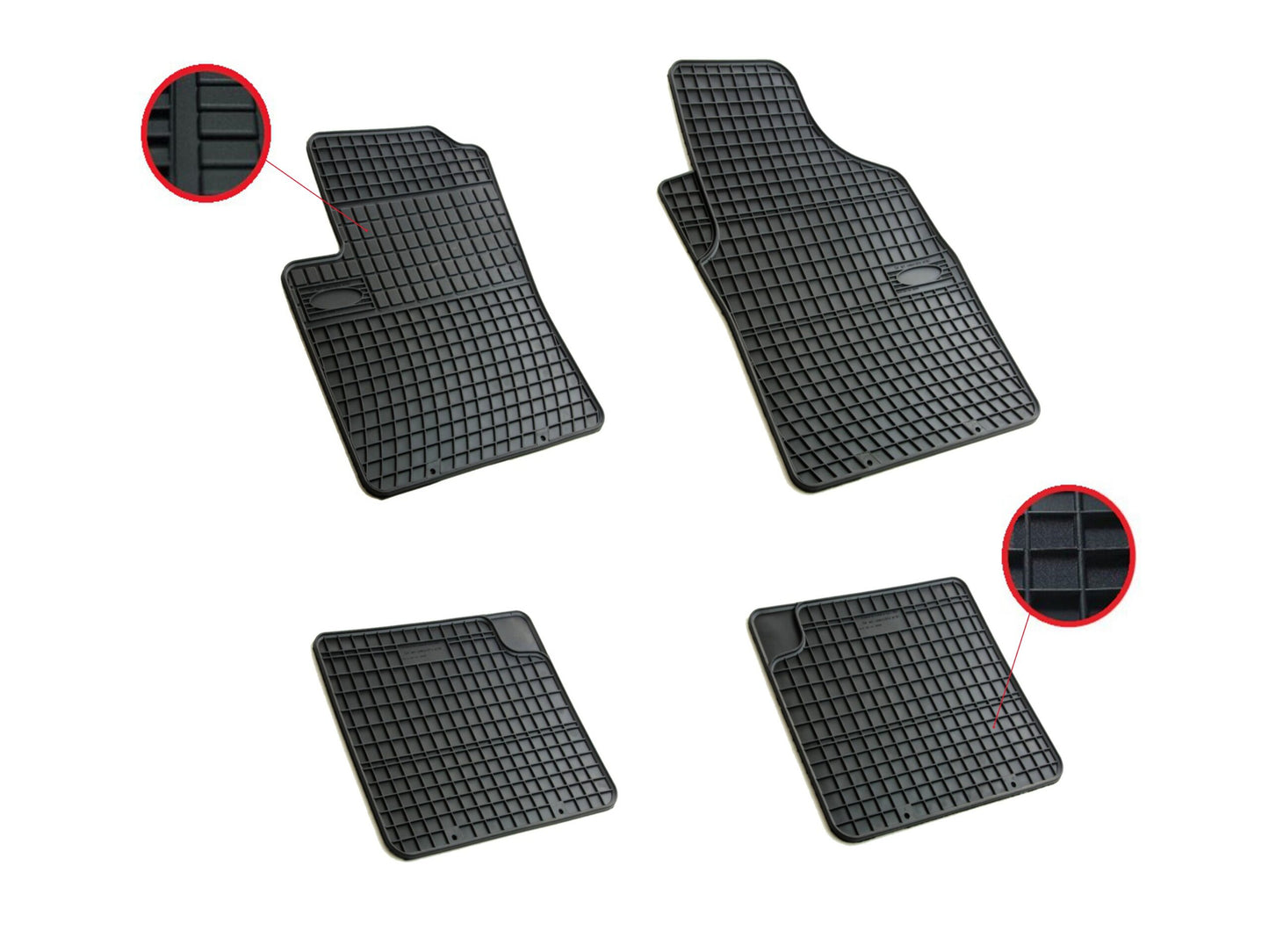 Комплект гумени стелки за Ford Ka, FIat Panda II,Panda III,500,500C