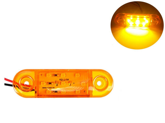 Светодиоден маркер габарит токос жулта оранжеа светлина със 9 LED за бус ван ремарке каравана платформа 12V