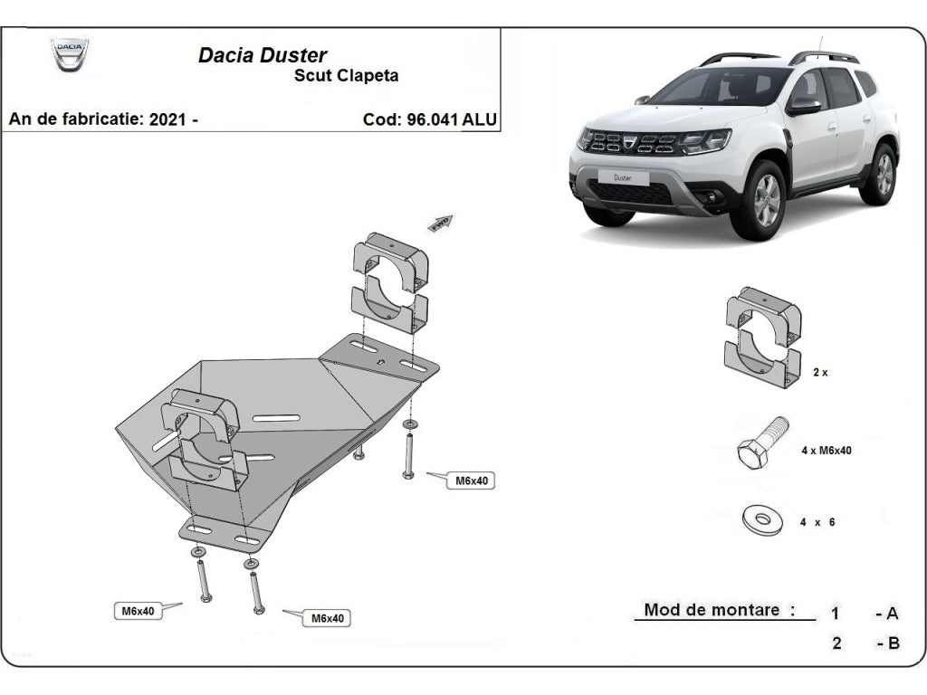 Метална кора за катализатор EGR алуминиева - SCUT 96.041ALU за DACIA DUSTER II (HM_) от 10.2017