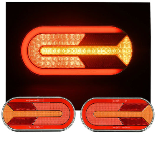 Комплект LED Диодни Стопове, Динамичен Мигач, 4 Функции, 12/24V