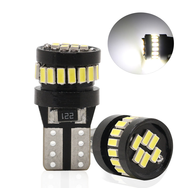 LED  Диодни Крушки За Габарит, Т10 W5W, 24 SMD, 12V, Бяла Светлина, Canbus - Error free , Без грешки