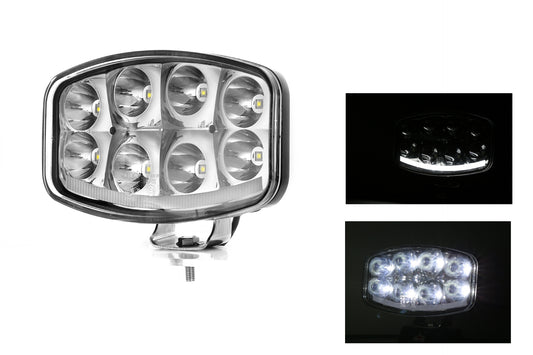 Нов мощен 64W LED Фар Халоген Лампа с Три Функции Неон Neon Ефект 12V - 24V Бяла светлина 6500LM
