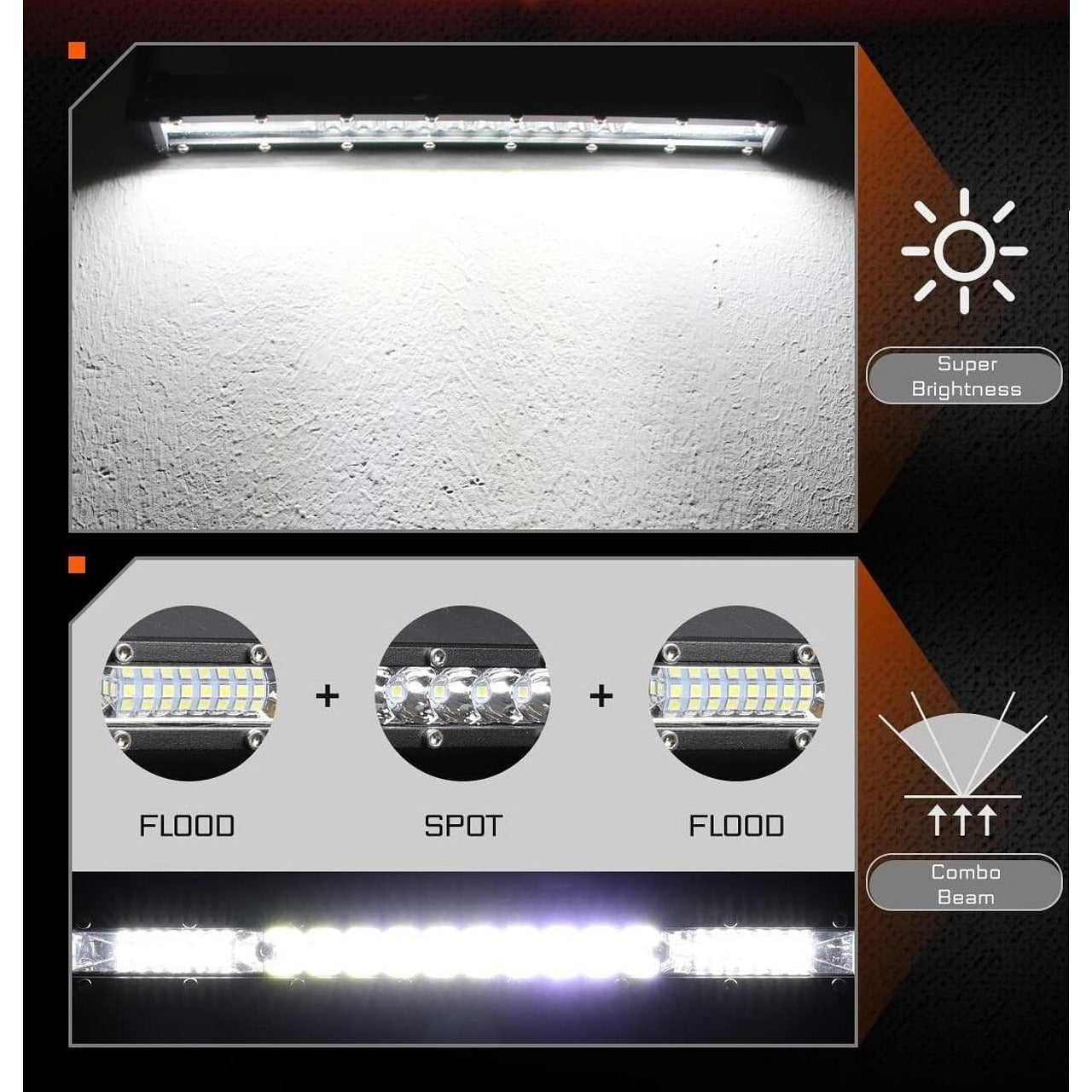 Едноредов SLIM LED бар 27.5см 72W 12-24V, ултра тънък