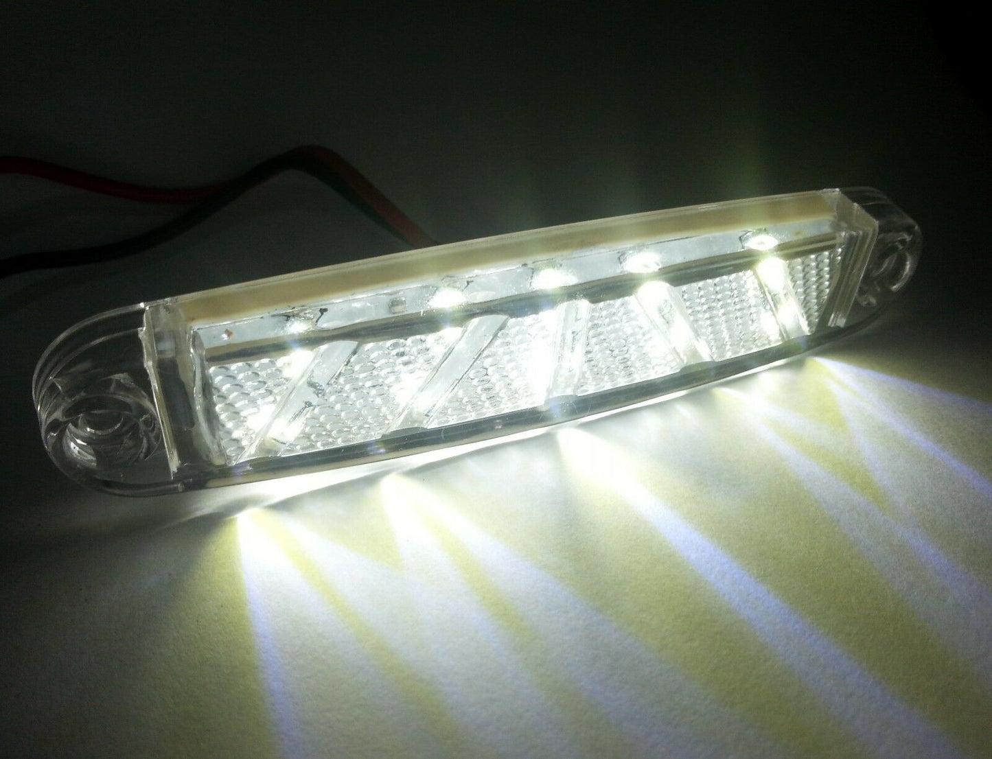 LED Бял Диоден Маркер Габарит Токос със 10 светодиода за камион ремарке бус ван платформа 12V-24V