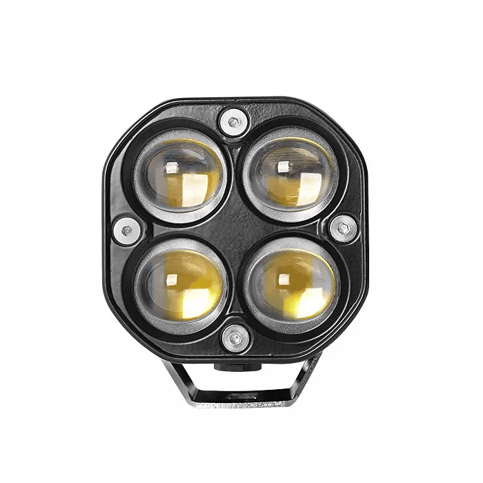 Комплект 2бр 3" 60W квадратни LED работни светлини с бяла и жълта светлина, 12V/24V