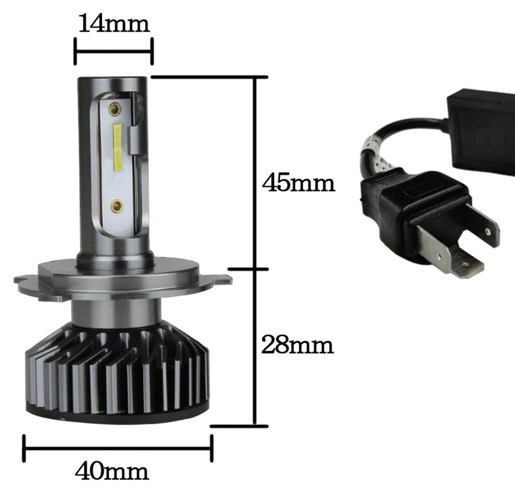 Комплект 2бр F2 Мини LED крушки H11 80W +300% светлина, CANBUS модул