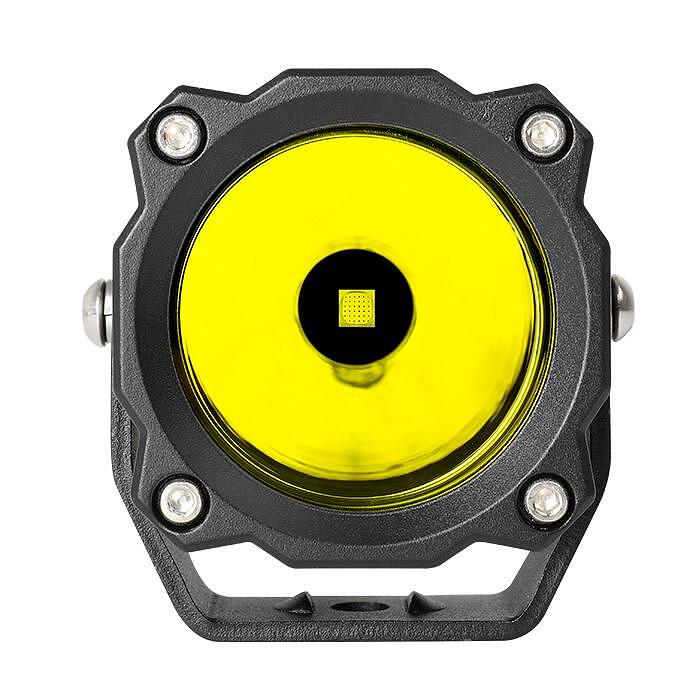 Комплект 2бр Мощни жълти LED прожектори 3" 60W, 4500lm, 12/24V, Жълта светлина, Светлинен Лъч до 320м