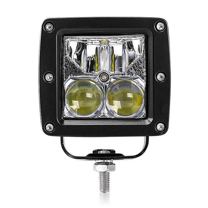 Комплект квадратни 3.5" 20W 9D LED работни халогени, прожектори 12V/24V 2372lm