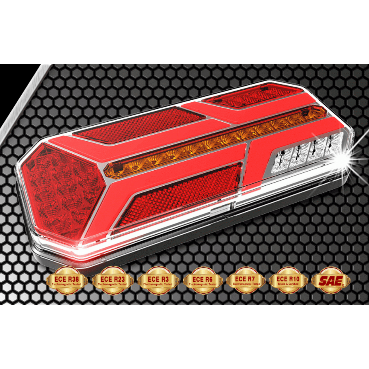 Комплект LED Диодни Стопове, Динамичен Мигач, 7 Функции, 12/24V
