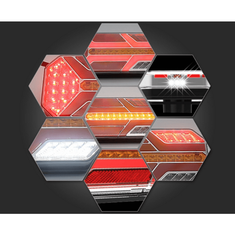 Комплект LED Диодни Стопове, Динамичен Мигач, 7 Функции, 12/24V