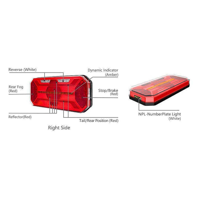 Комплект LED стопове с бягащ мигач, Неон ефект, 12V-24V, 305мм*131мм*60мм, E9