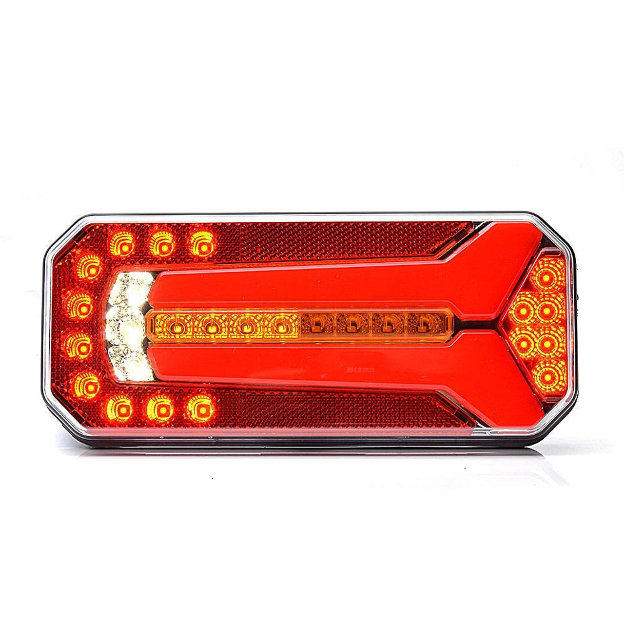 Комплект LED стопове с динамичен мигач, Ляв и Десен, 6 функции, Е-Мark, неон ефект, 12V-24V