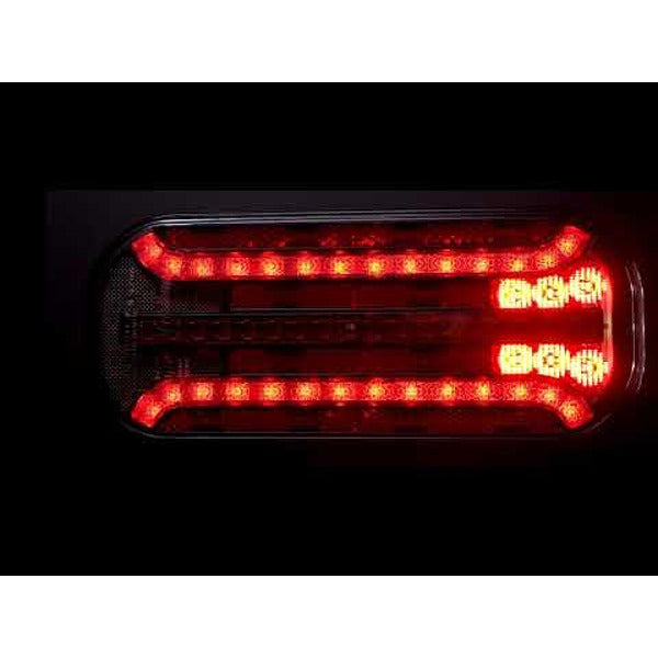 Комплект LED стопове с динамичен мигач, ляв и десен, 7 функции, Е-Мark, 12V-24V, с букса