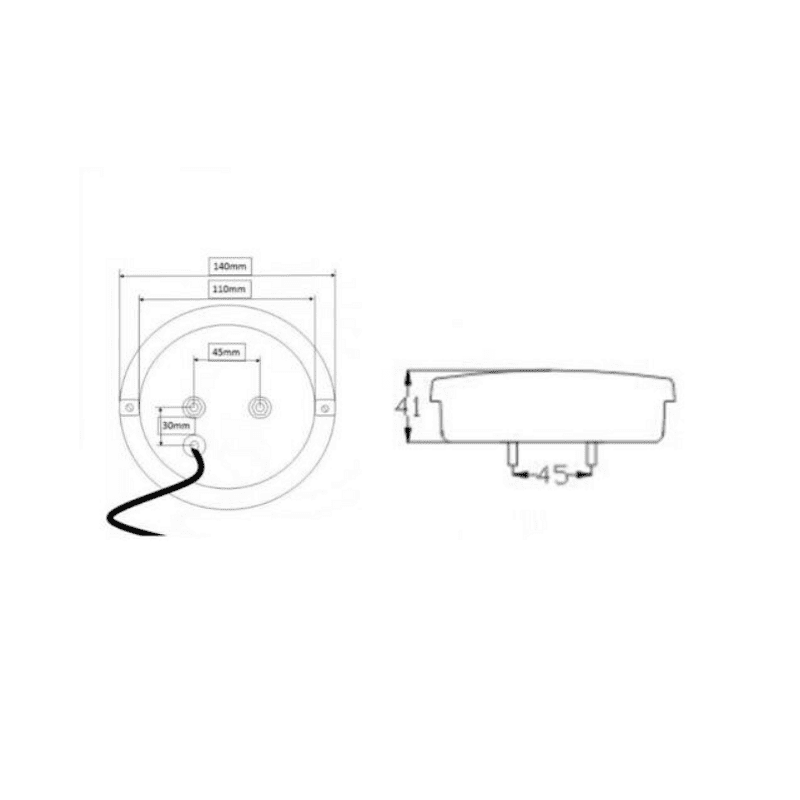 Комплект 2бр LED Светодиодни Стопове с Неон Ефект, Кръгли, Тип Хамбургер 12V-24V, E4, Ø14 см