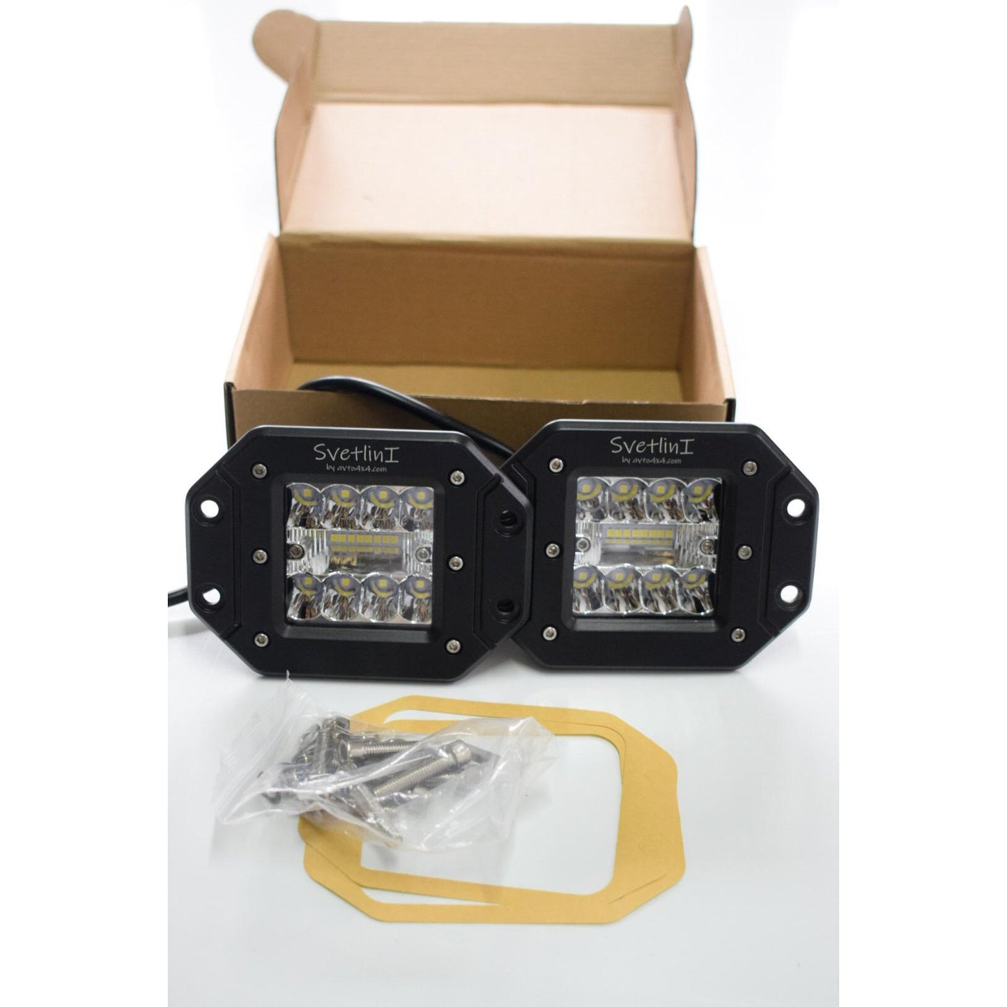 Комплект мощни LED халогени 5" 42W за вграждане в броня