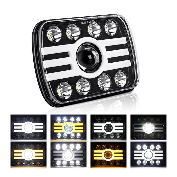 Комплект Правоъгълни LED фарове 5x7" 120W H4 букса, 4 светлини