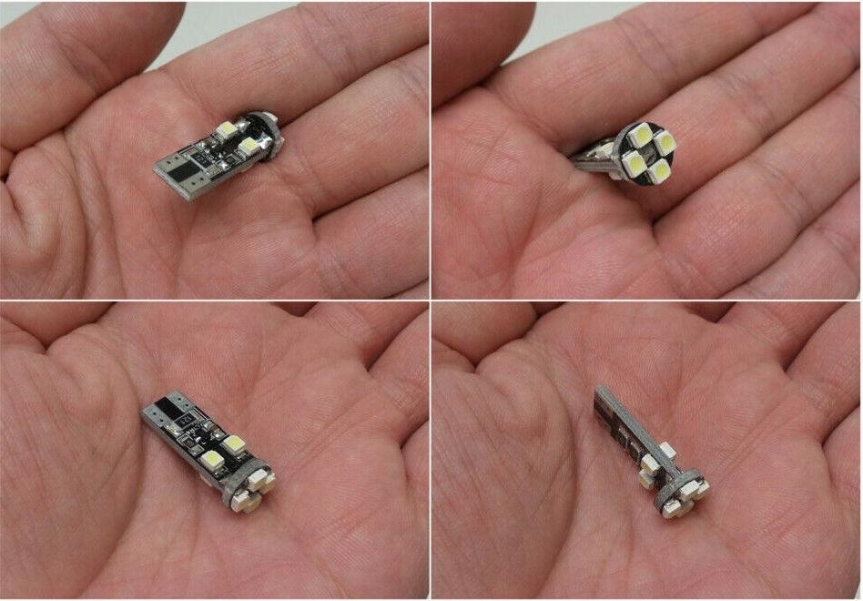 Комплкет от 2 броя LED  Диодни Крушки За Габарит Т10 W5W 8 SMD 12V Canbus - Error free Без грешки в Блистер
