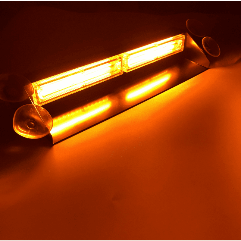30см LED Аварийна жълта сигнална лампа - блиц, маяк, авариен LED бар със стойка, За пътна помощ, платформа 12-24V