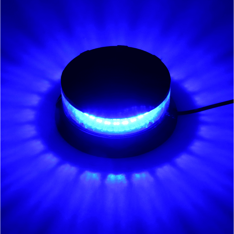 Led буркан със синя светлина - маяк, 24W 12V/24V, въртяща лампа с магнит