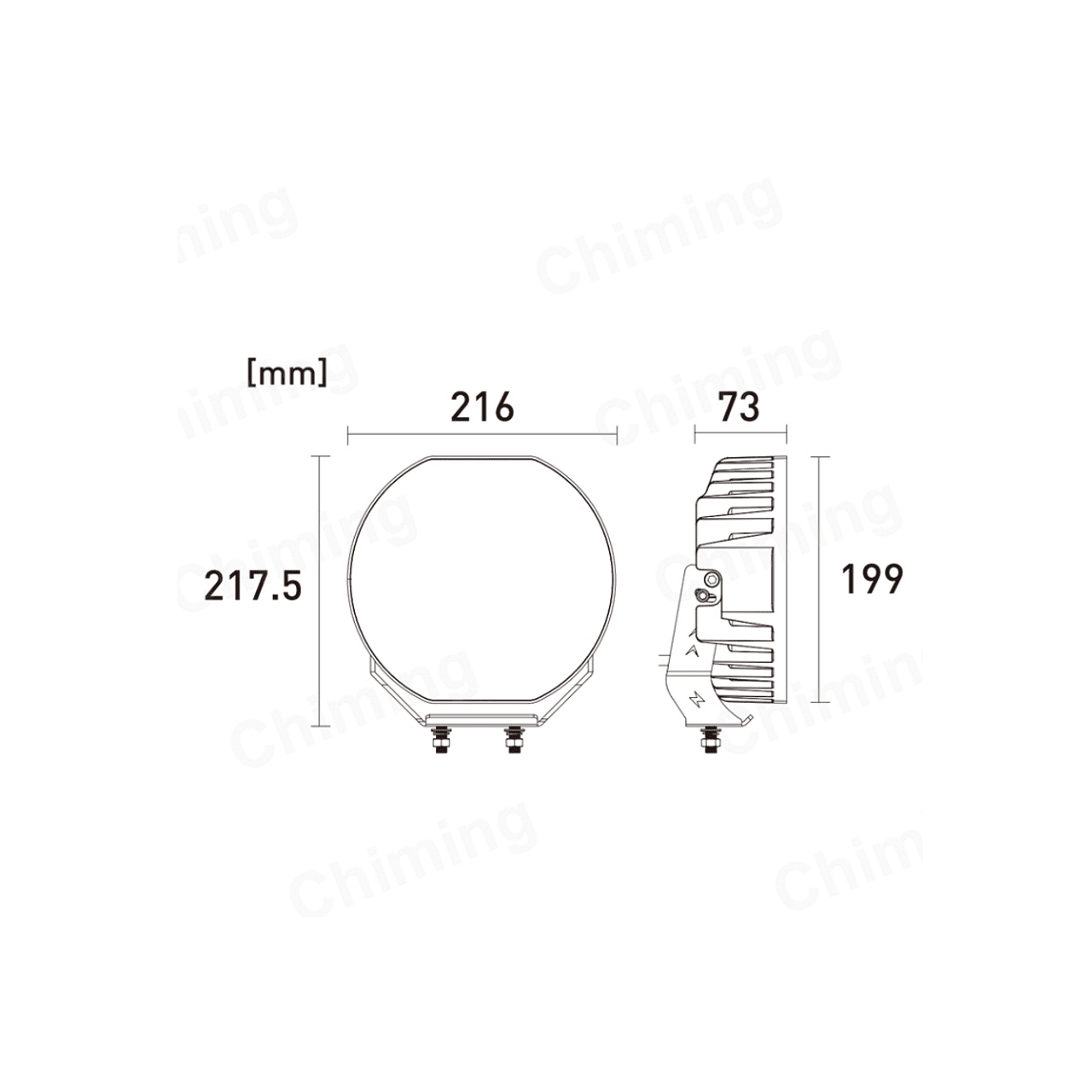 LED Фар с дълга бяла светлина + бяла и жълта габаритна 80W 9100lm 12V/24V Е-марк Е9