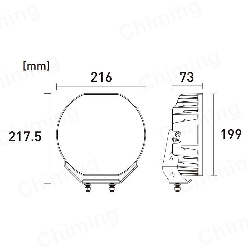 1бр LED фар с дълга бяла светлина + бяла и жълта габаритна 80W 9100lm 12V/24V E-Mark Е9