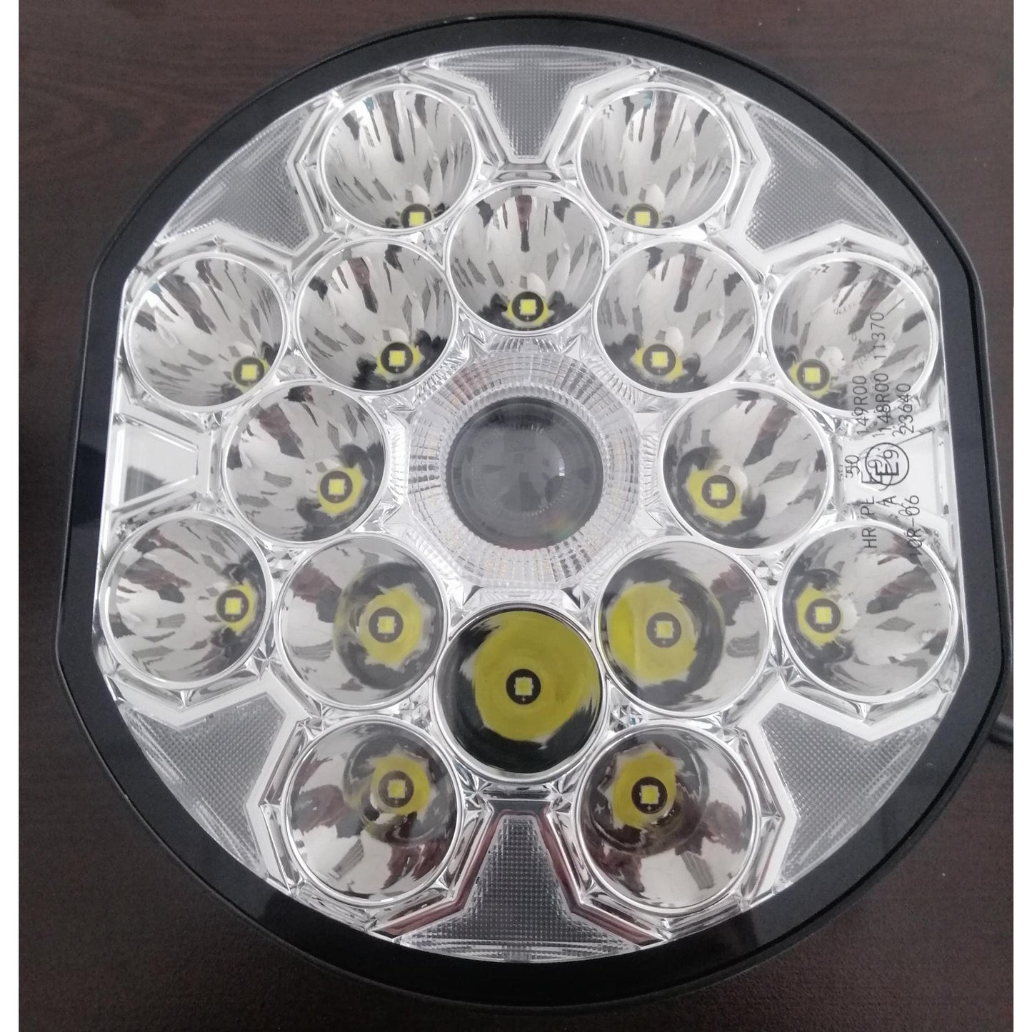 1бр LED фар с дълга бяла светлина + бяла и жълта габаритна 80W 9100lm 12V/24V E-Mark Е9