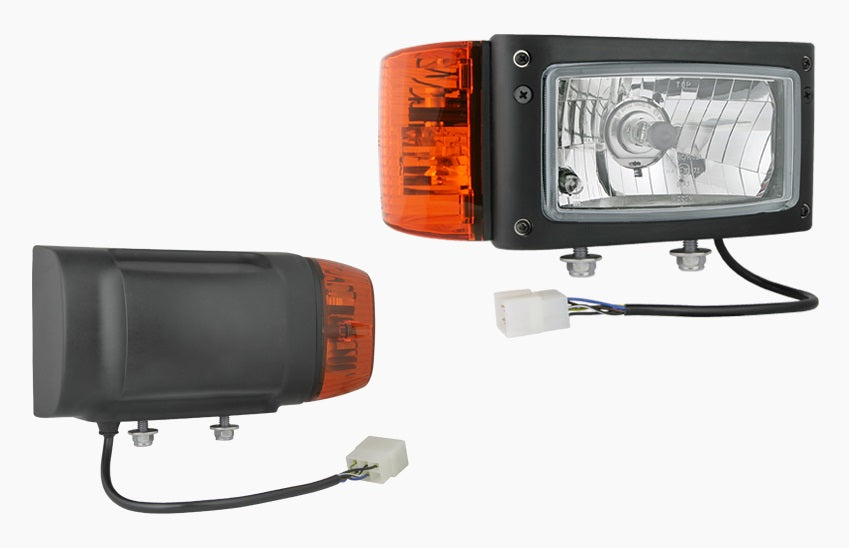 Комплект фарове с мигач, ляв и десен, 4 функции, къси и дълги светлини, 12-24V