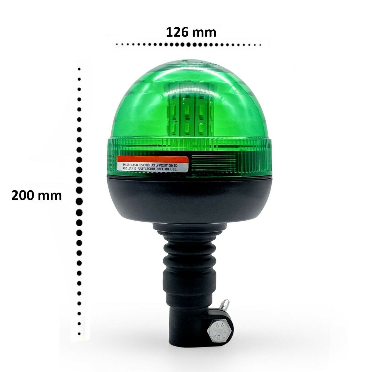 Зелена LED Аварийна Сигнална Лампа Маяк Буркан с 40 Диода и 3 Режима На Светлина 12V - 24V, Е-Mark E9