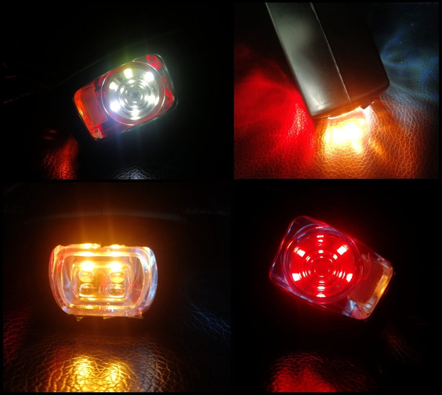 Комплект 2 броя LED Диодни странични гумени рогчета маркери габаритни светлини за камиони тирове и ремаркета платформи и др. с широка основа 12V- 24V - бяло oранжево червено