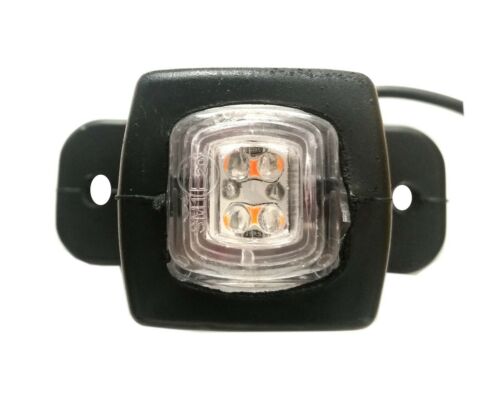 Комплект 2 броя LED странични гумени рогчета / маркери, габаритни светлини за камиони, тир, ремарке, каравана - 12V / 24V - бяло, oранжево, червено