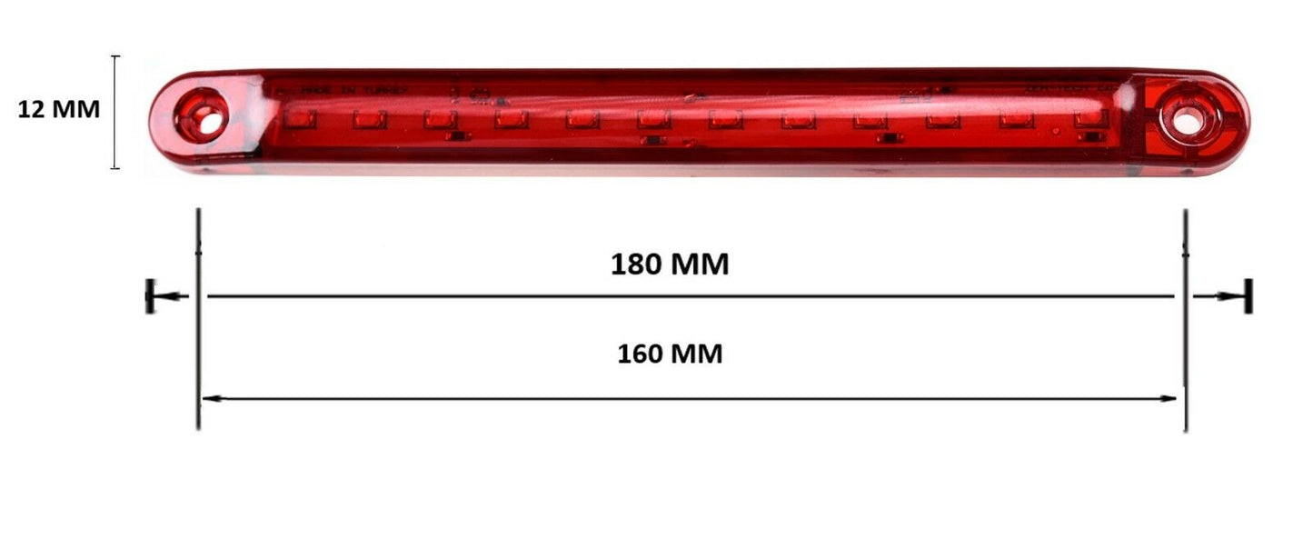 LED Червен Диоден Маркер Габарит Токос със 12 светодиода за камион ремарке бус ван каравана платформа 12V-24V