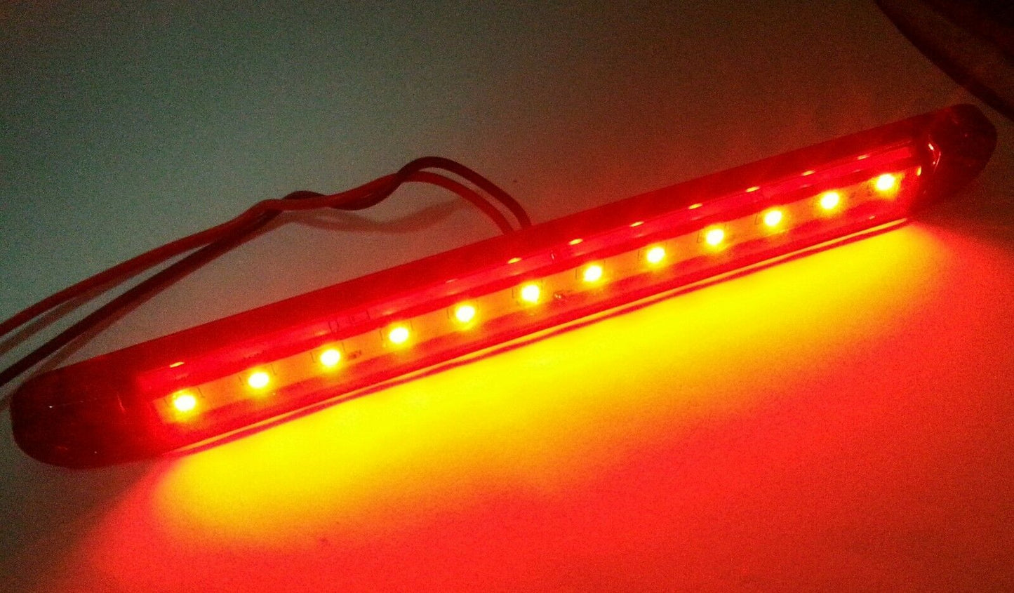LED Червен Диоден Маркер Габарит Токос със 12 светодиода за камион ремарке бус ван каравана платформа 12V-24V