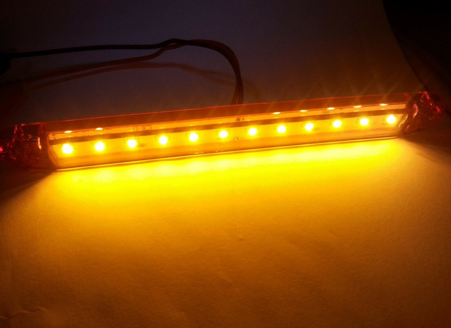 LED Оранжев Диоден Маркер Габарит Токос със 12 светодиода за камион ремарке бус ван каравана платформа 12V-24V