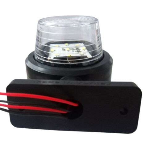 Комплект от 2 броя 12-24V висококачествени LED Диодни Странични Маркери, Рогчета, Светлини За Камион, Ремарке, Каравана, Кемпер АТВ и др., бяло-червено