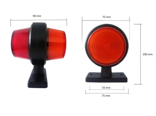Комплект от 2 броя 12-24V висококачествени LED Диодни Странични Маркери, Рогчета, Светлини За Камион, Ремарке, Каравана, Кемпер АТВ и др., Неон Neon Ефект червено-оранжево