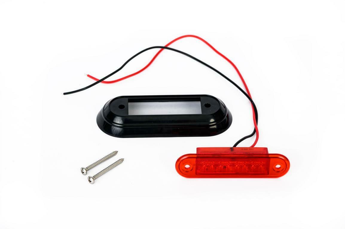 LED Диоден Вграден Страничен Габарит, Маркер, Токос Червен 12-24V за камион, бус, ван, платформа, ремарке Е-марк Е9
