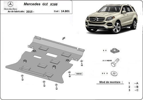 Метална кора под двигател и скоростна кутия MERCEDES GLE (W166) от 2015